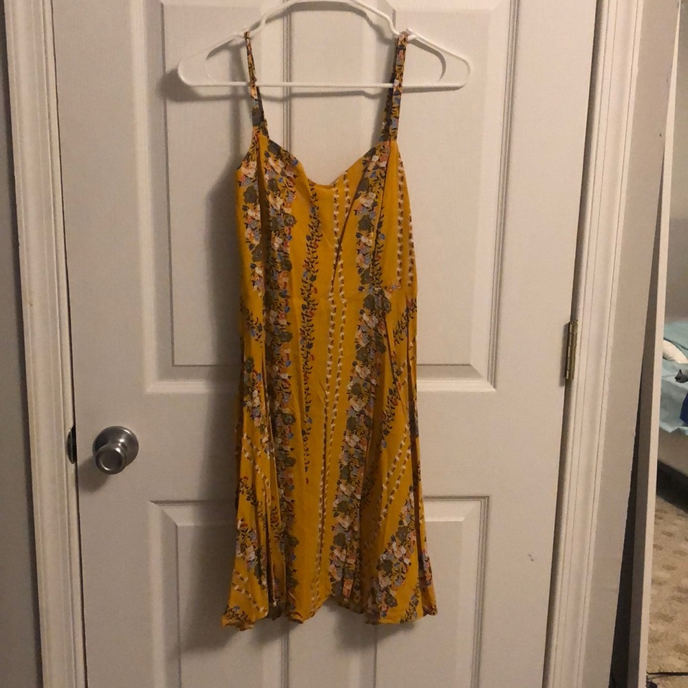 Yellow dress with floral design